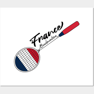 France Flag of Badminton Racquet Racket Sports (France) Flag Posters and Art